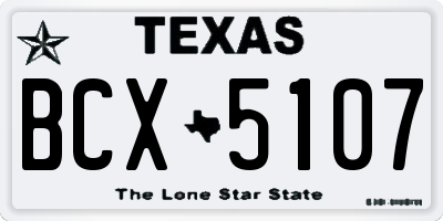TX license plate BCX5107