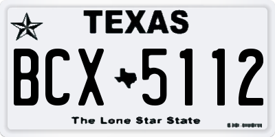 TX license plate BCX5112