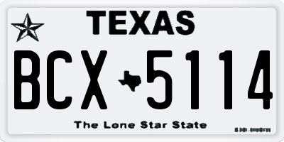 TX license plate BCX5114