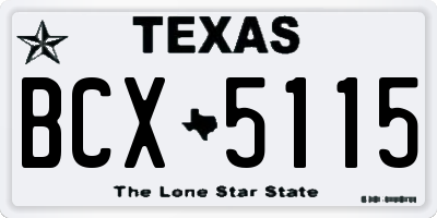 TX license plate BCX5115