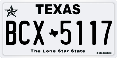 TX license plate BCX5117