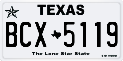 TX license plate BCX5119