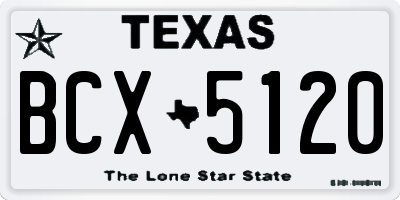TX license plate BCX5120