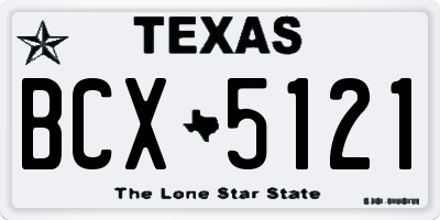 TX license plate BCX5121