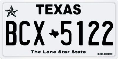 TX license plate BCX5122