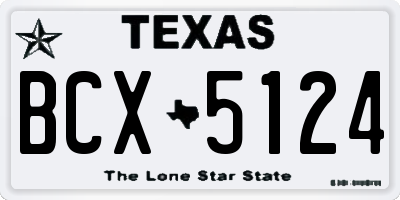 TX license plate BCX5124
