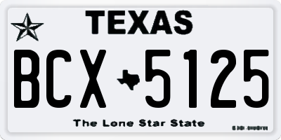 TX license plate BCX5125