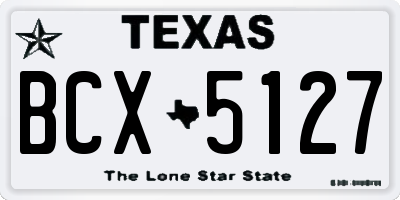 TX license plate BCX5127