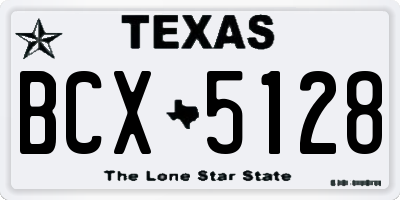 TX license plate BCX5128