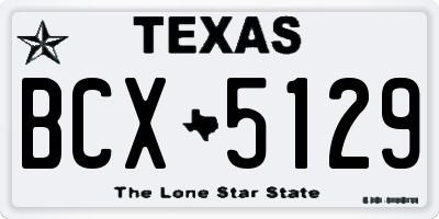 TX license plate BCX5129