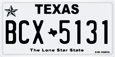 TX license plate BCX5131