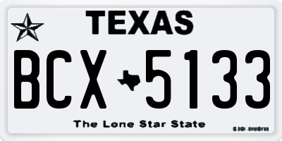TX license plate BCX5133