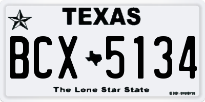 TX license plate BCX5134