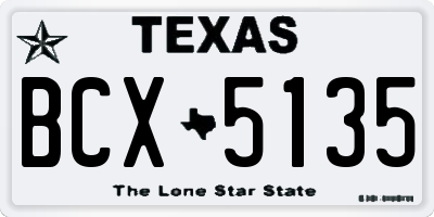 TX license plate BCX5135