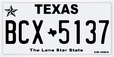 TX license plate BCX5137