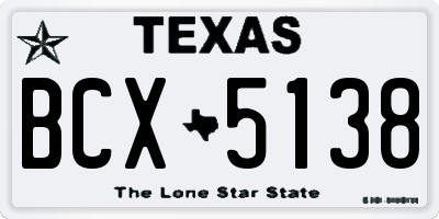 TX license plate BCX5138