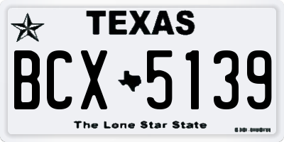 TX license plate BCX5139