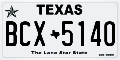 TX license plate BCX5140