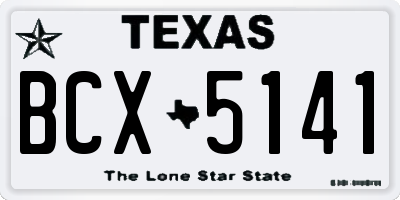 TX license plate BCX5141