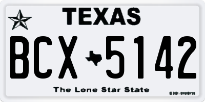TX license plate BCX5142