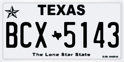 TX license plate BCX5143