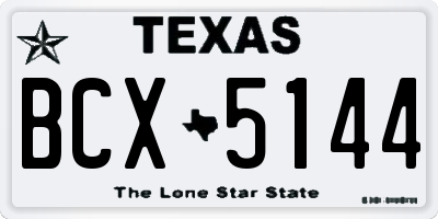 TX license plate BCX5144