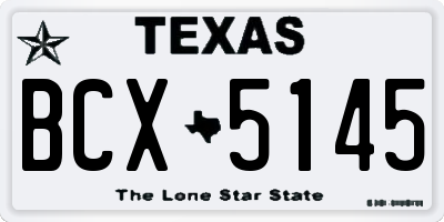 TX license plate BCX5145