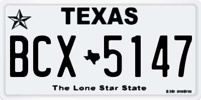 TX license plate BCX5147