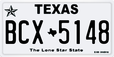TX license plate BCX5148