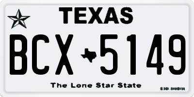 TX license plate BCX5149