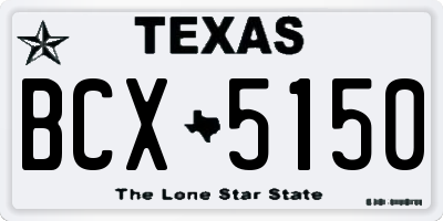 TX license plate BCX5150