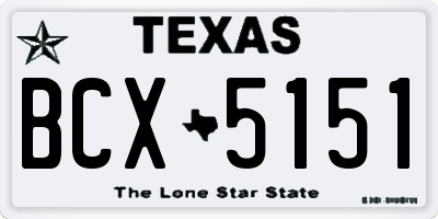 TX license plate BCX5151