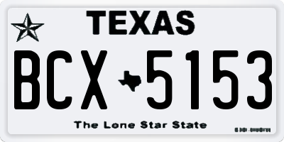 TX license plate BCX5153