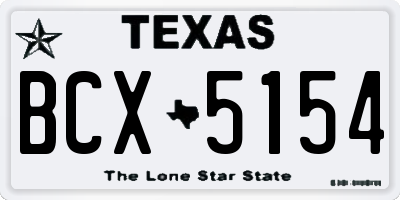TX license plate BCX5154