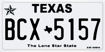 TX license plate BCX5157