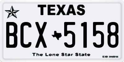 TX license plate BCX5158