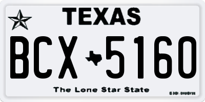 TX license plate BCX5160