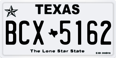 TX license plate BCX5162