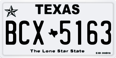 TX license plate BCX5163