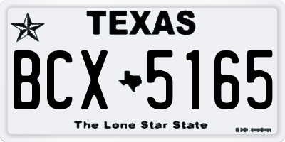 TX license plate BCX5165