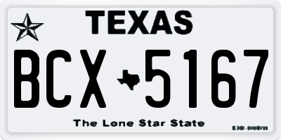 TX license plate BCX5167