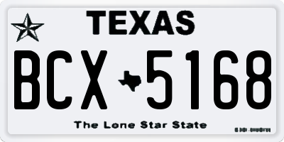 TX license plate BCX5168
