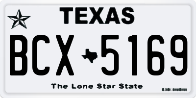 TX license plate BCX5169