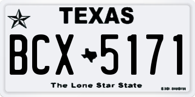 TX license plate BCX5171