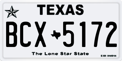 TX license plate BCX5172