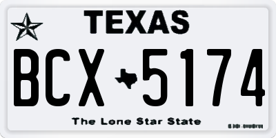 TX license plate BCX5174