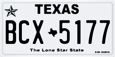TX license plate BCX5177