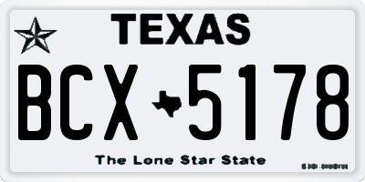 TX license plate BCX5178