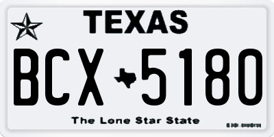 TX license plate BCX5180