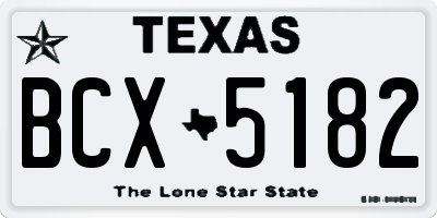 TX license plate BCX5182